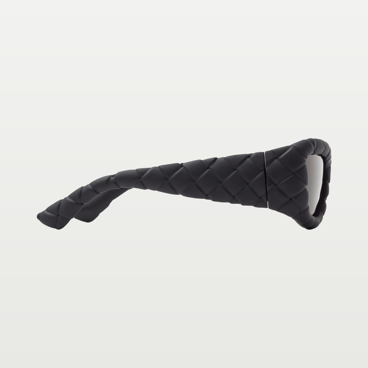 Bottega Veneta Intrecciato Rectangular Sunglasses in Black/grey