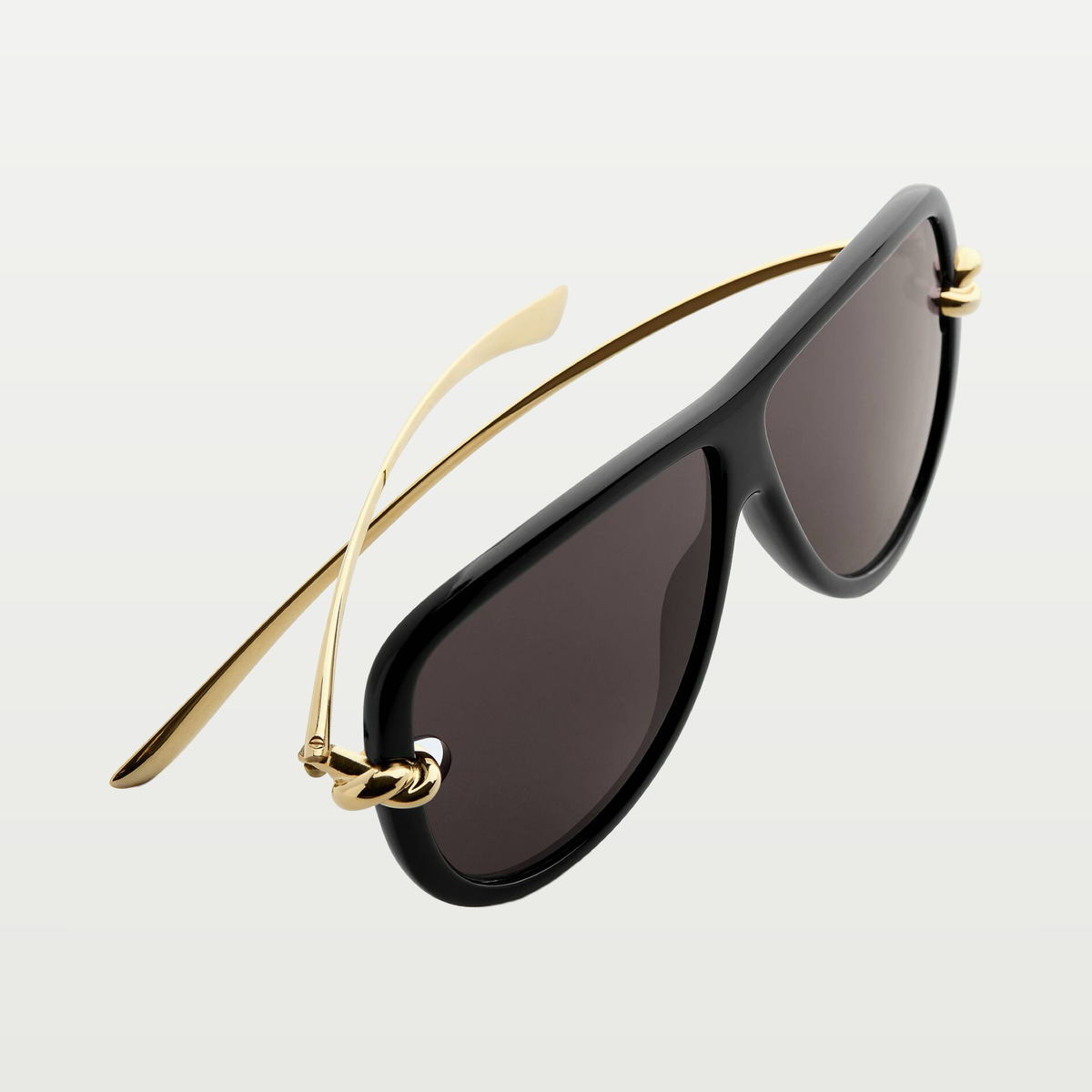 Bottega Veneta Knot Aviator Sunglasses in Black/gray