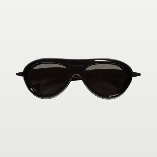 Bottega Veneta Sardine Aviator Sunglasses in Black/gray