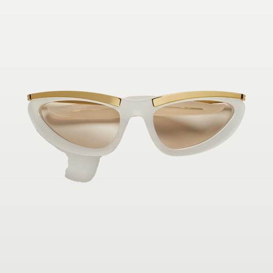 Bottega Veneta Prisma Cat Eye Sunglasses in Ivory/brown