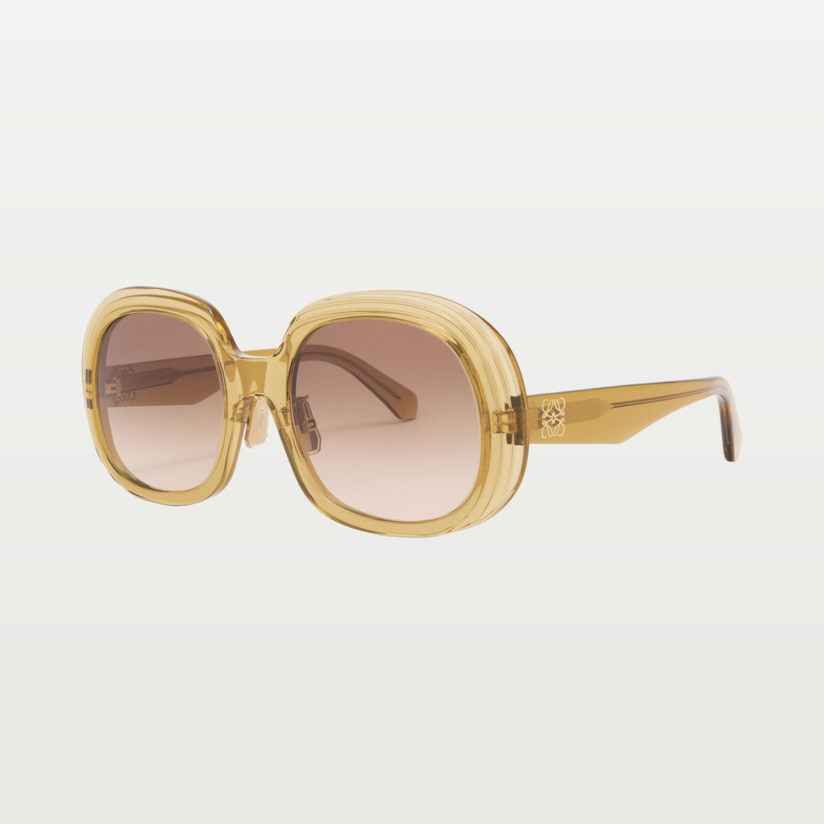 LOEWE Mini Anagram Steps Square sunglasses in Transparent Olive