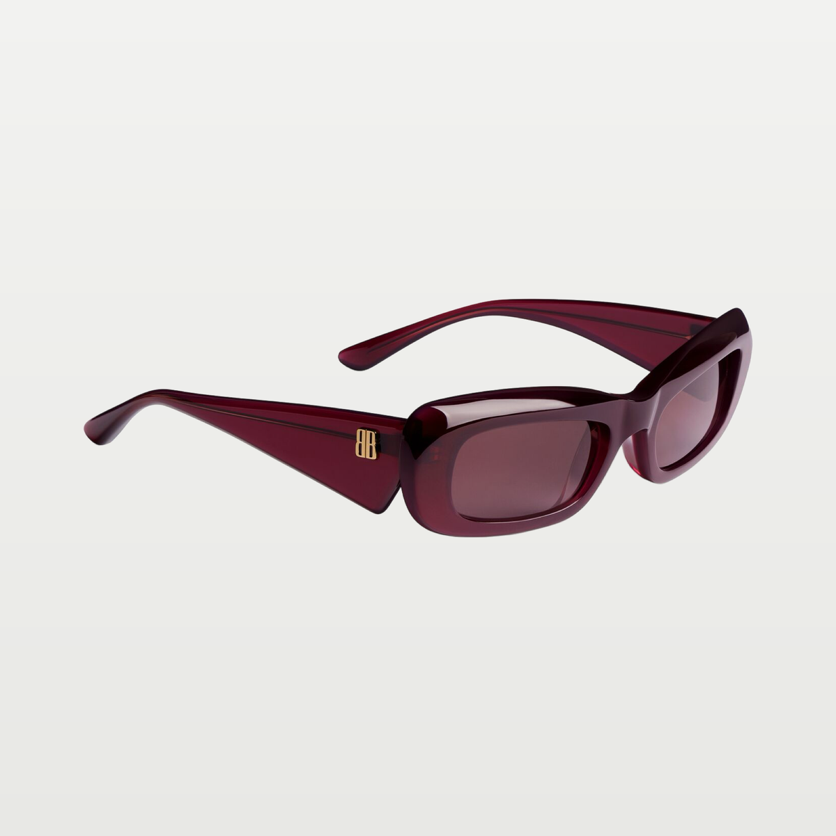 Balenciaga Women's Diva Rectangle Sunglasses in Dark Burgundy
