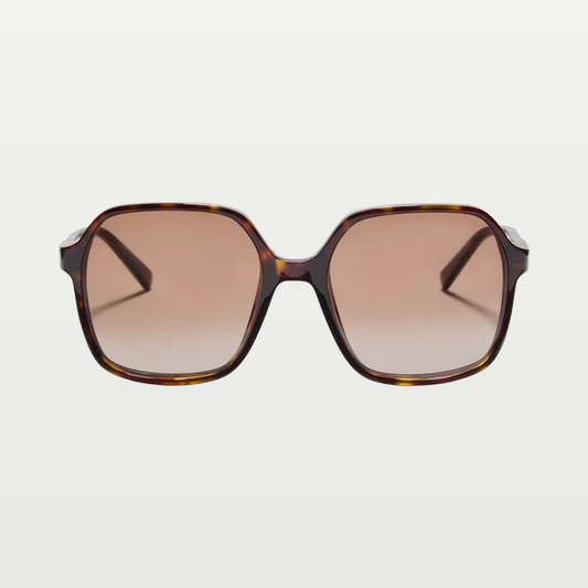 Valentino Rectangular Acetate Glasses — HAVANA/BROWN