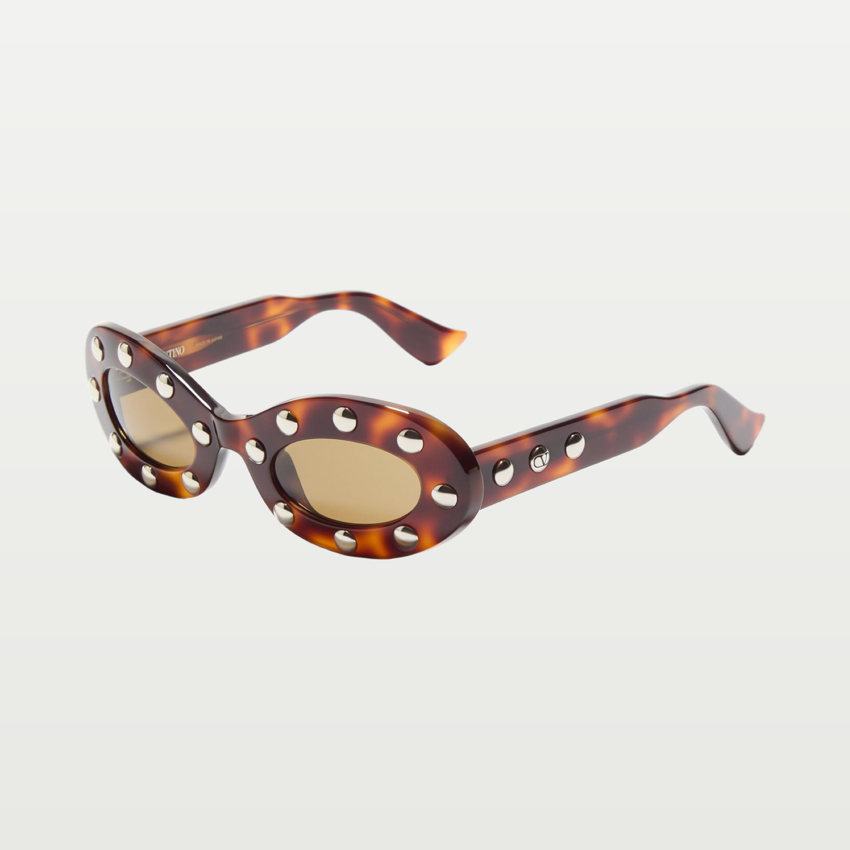 Valentino Oval Acetate Glasses — HAVANA/BROWN