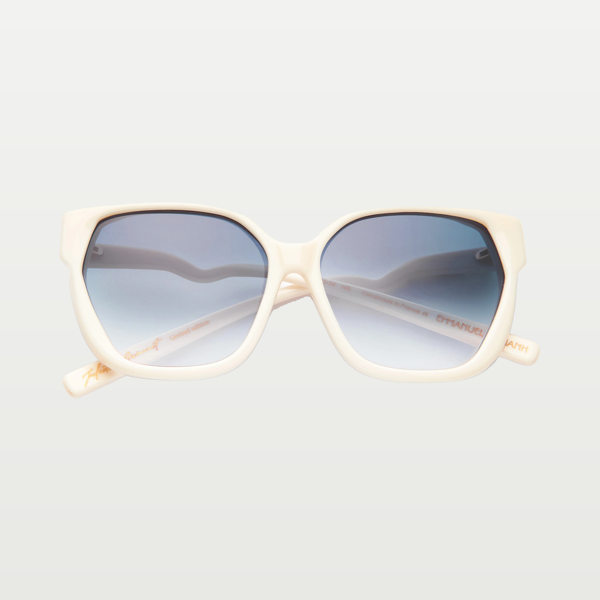 Emmanuelle Khanh Rectangular acetate sunglasses — ORGANIC IVORY