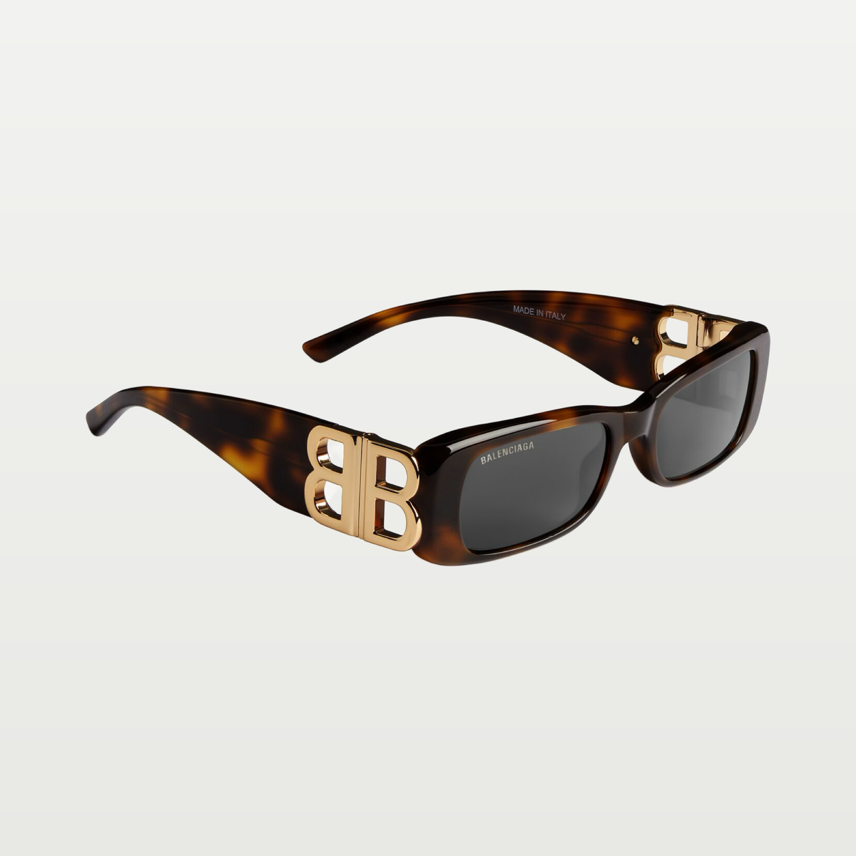 Balenciaga Women's Dynasty Rectangle Sunglasses in Mid Havana