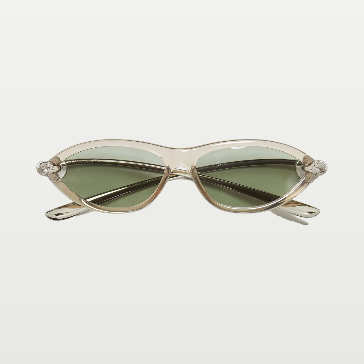 Bottega Veneta Knot Cat Eye Sunglasses in Beige/green