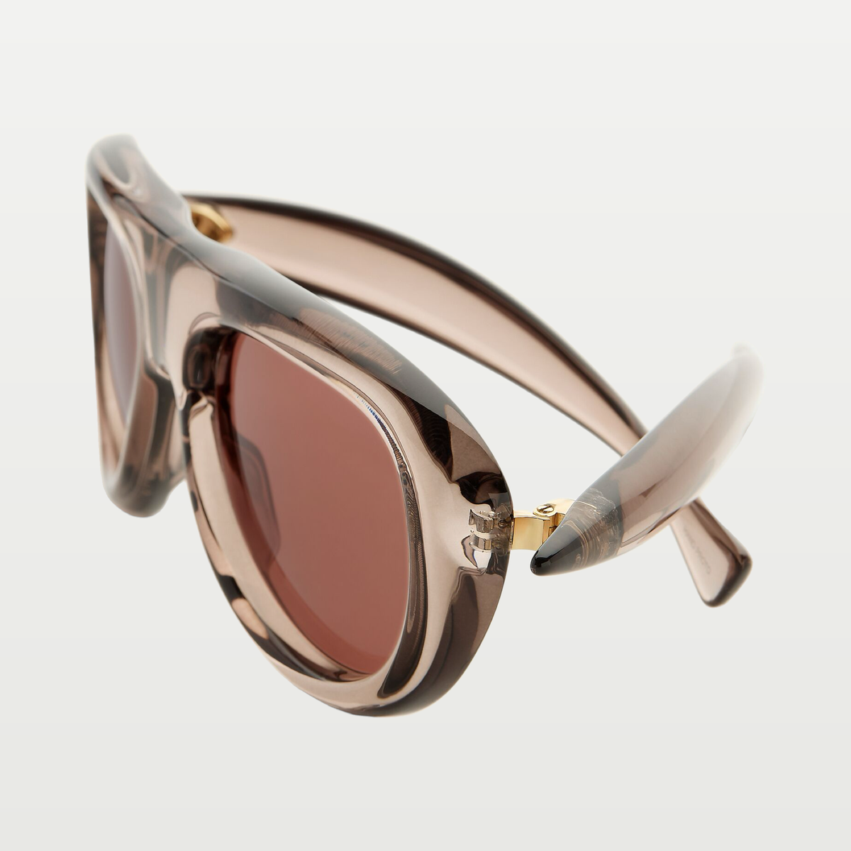 Bottega Veneta Sardine Aviator Sunglasses in Brown/red