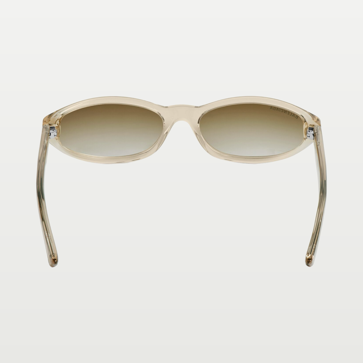 Balenciaga Neo Round Sunglasses in Transparent Beige