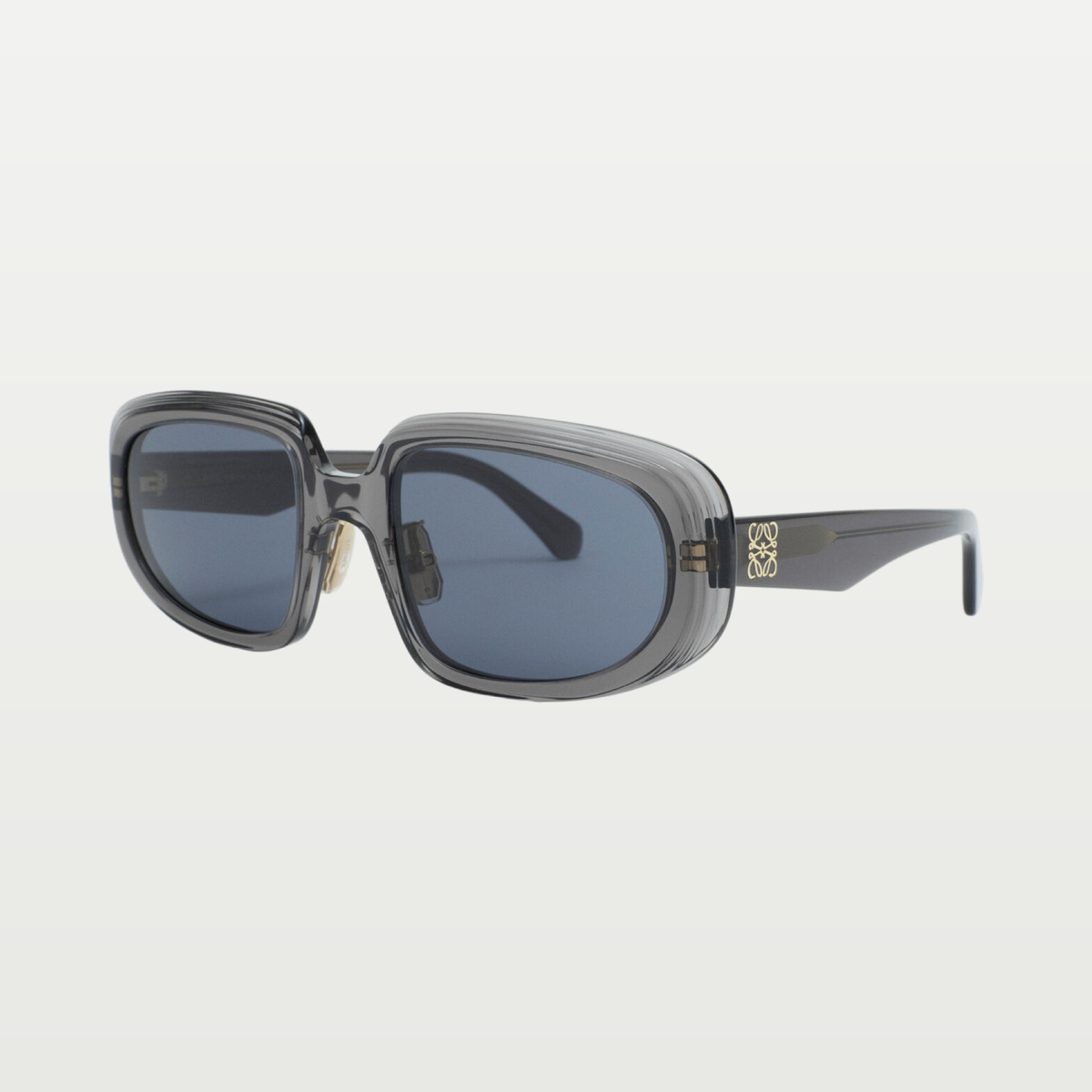 LOEWE Mini Anagram Steps Rectangular sunglasses in Transparent Asphalt