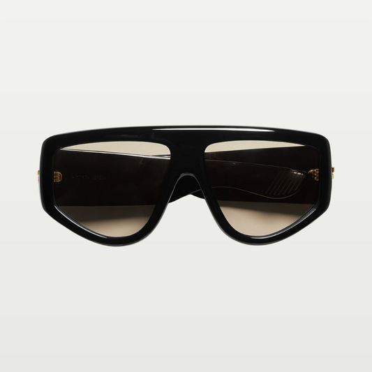 Bottega Veneta Classic Shield Sunglasses in Black/brown