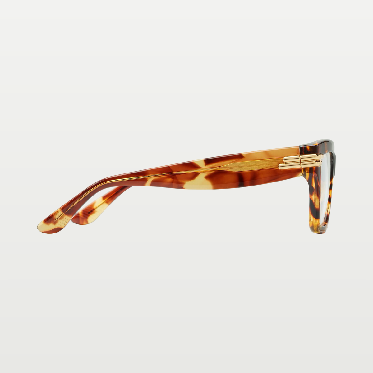 Bottega Veneta Mitre Square Eyeglasses in Havana/transparent