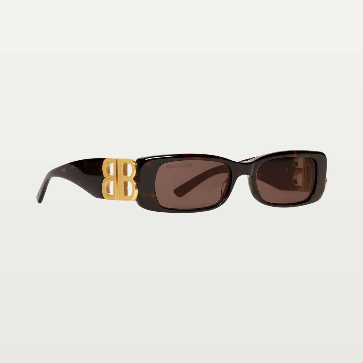 Balenciaga Women's Dynasty Rectangle Sunglasses in Brown