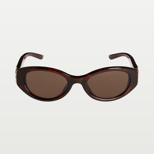 Balenciaga Women's Cosmo Round Af Sunglasses in Dark Brown Havana