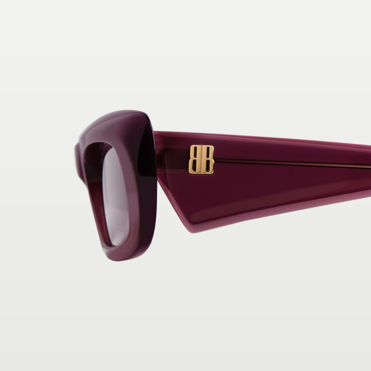 Balenciaga Women's Diva Rectangle Sunglasses in Dark Burgundy