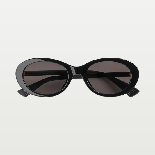 Bottega Veneta Classic Oval Sunglasses in Black/grey