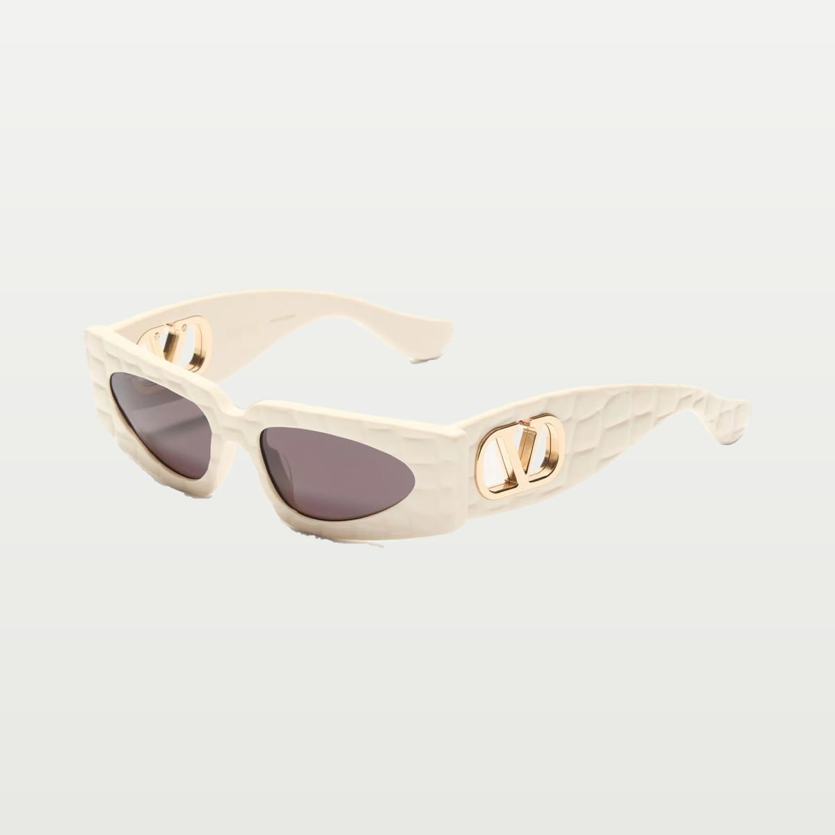 Valentino Rectangular Acetate Eyewear — IVORY/GRADIENT GRAY