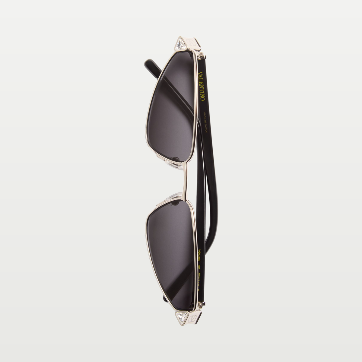 Valentino Metal Cat-Eye Eyewear — SILVER/BLACK/GREY