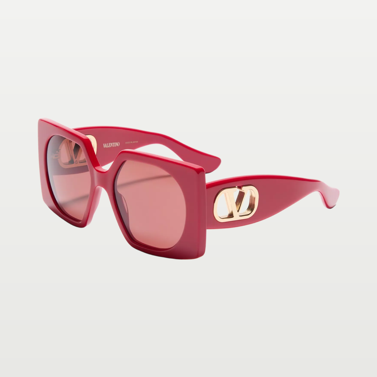 Valentino Rectangular Acetate Eyewear — RED