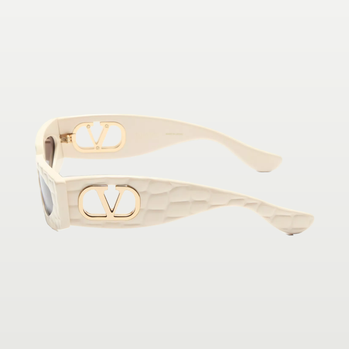Valentino Rectangular Acetate Eyewear — IVORY/GRADIENT GRAY