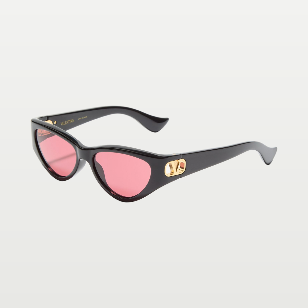 Valentino Cat-Eye Acetate Eyewear — BLACK/RED
