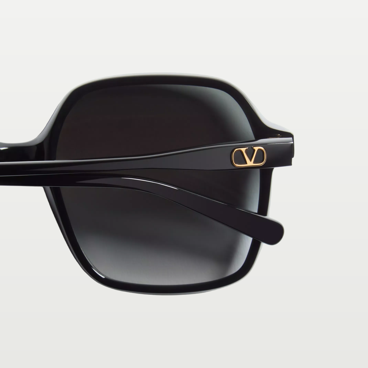 Valentino Rectangular Acetate Eyewear — BLACK/GRAY