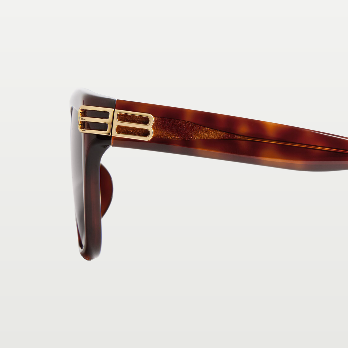 Balenciaga Women's Casino Square Af Sunglasses in Medium Brown Havana
