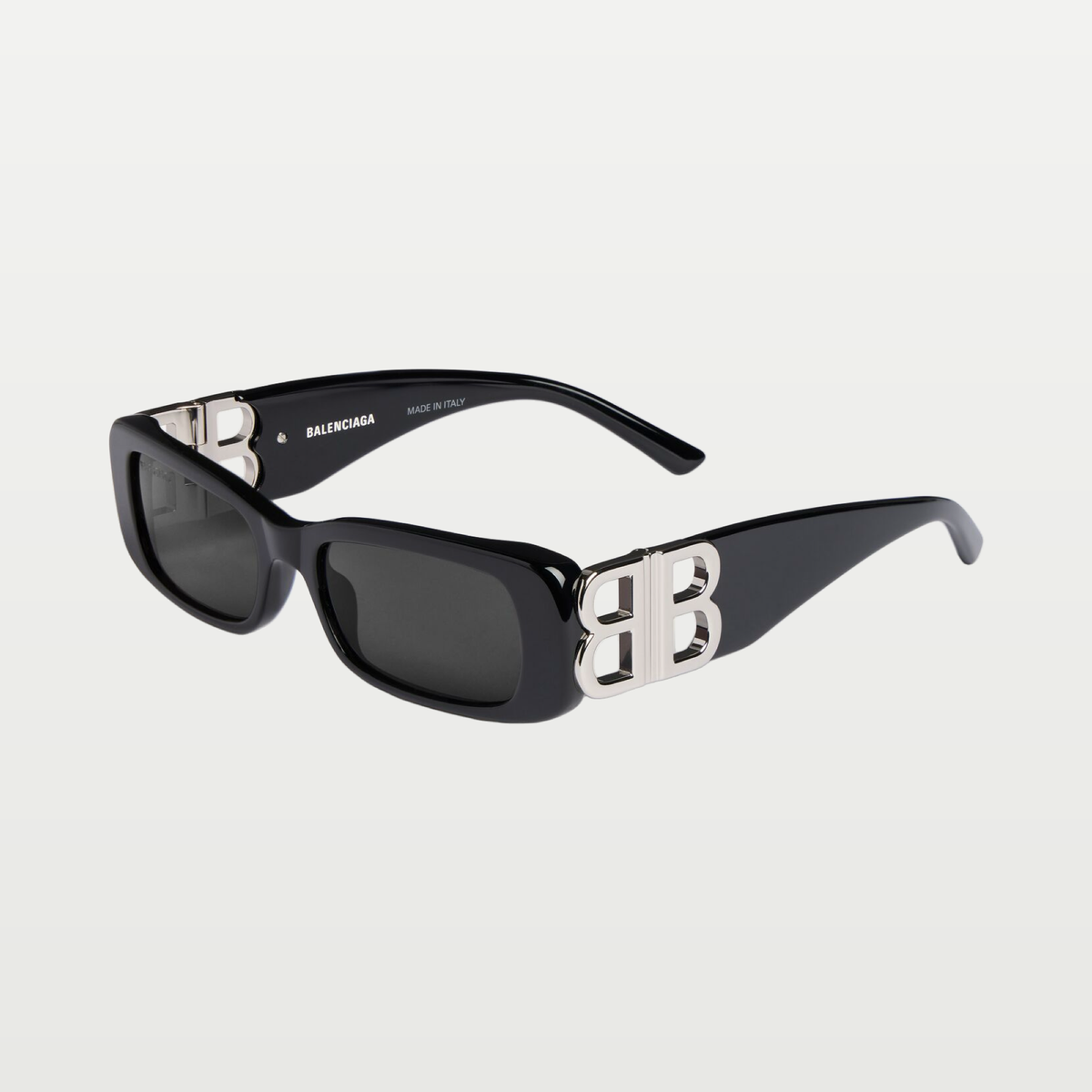 Balenciaga Women's Dynasty Rectangle Sunglasses in Black