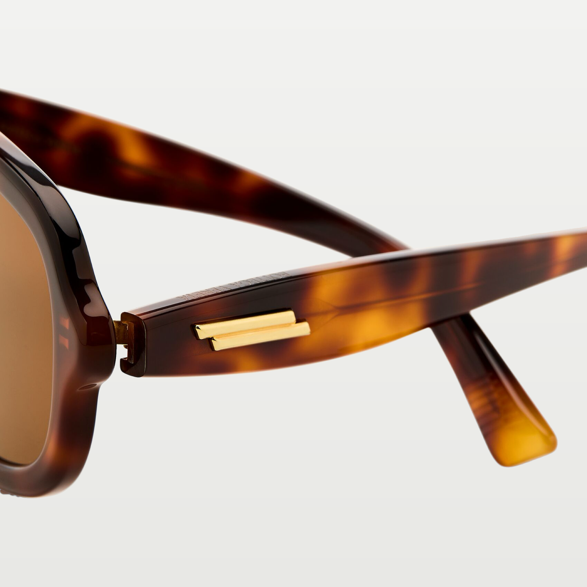 Bottega Veneta Sophia Ribbon Aviator Sunglasses in Havana/brown