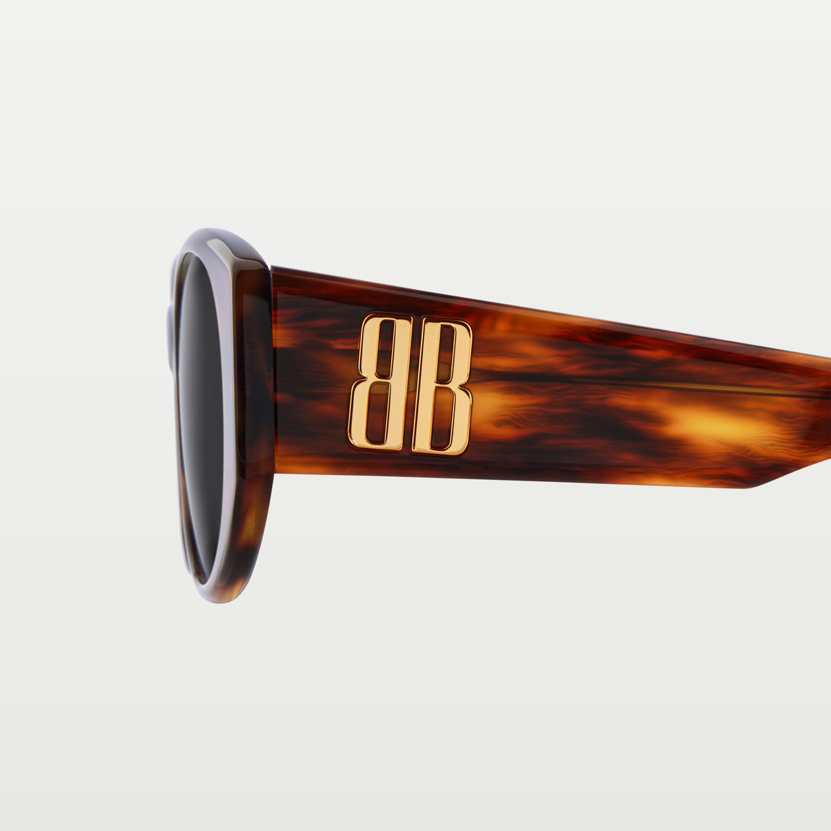 Balenciaga Nano Round Sunglasses in Brown Havana