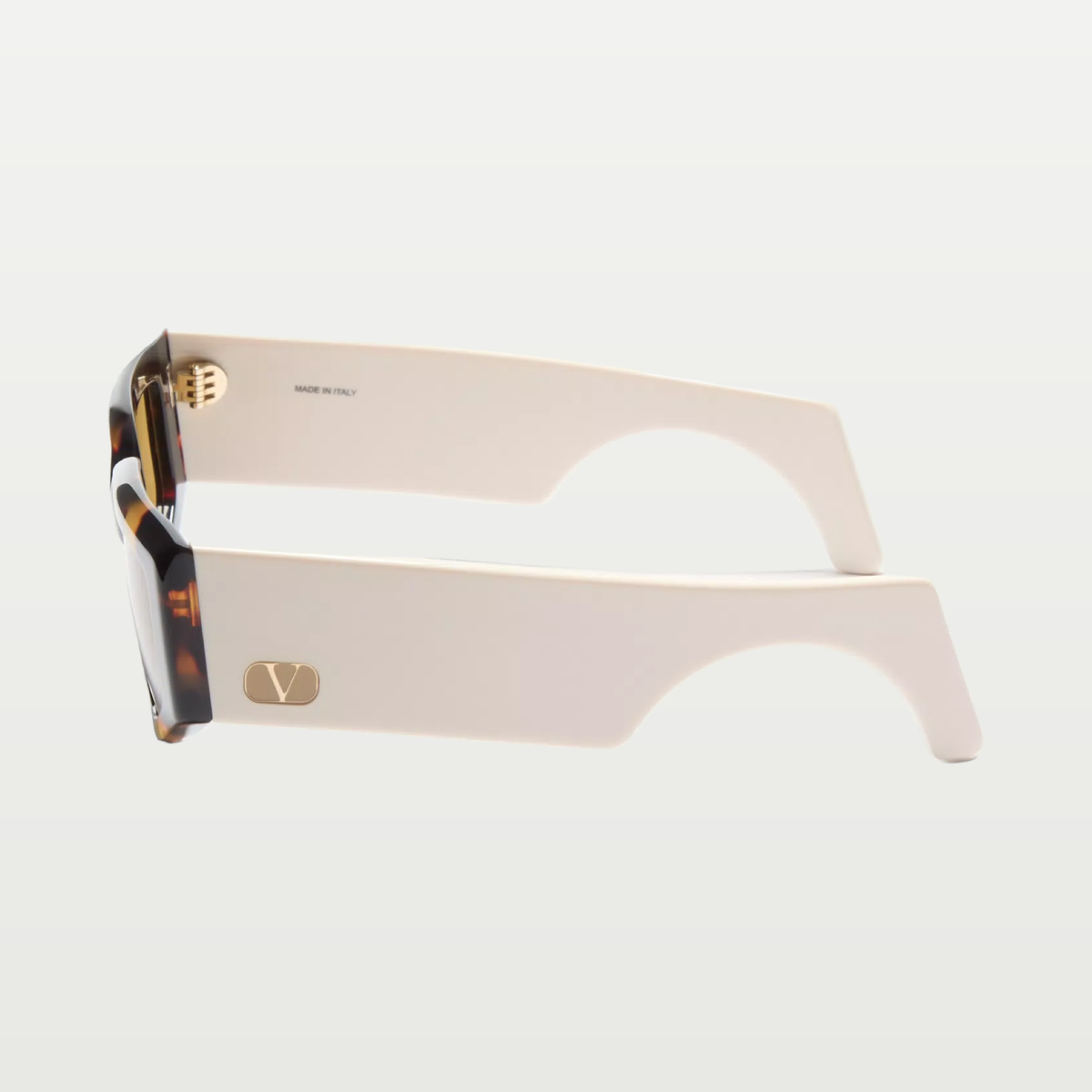 Valentino Geometric Acetate Eyewear — IVORY/BLACK/BROWN
