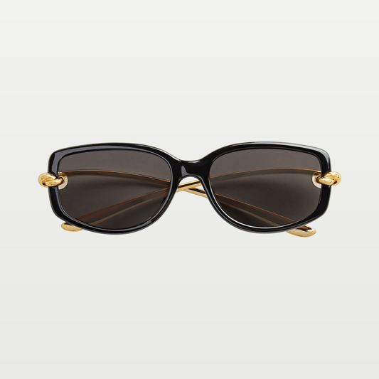 Bottega Veneta Knot Rectangular Sunglasses in Black/grey