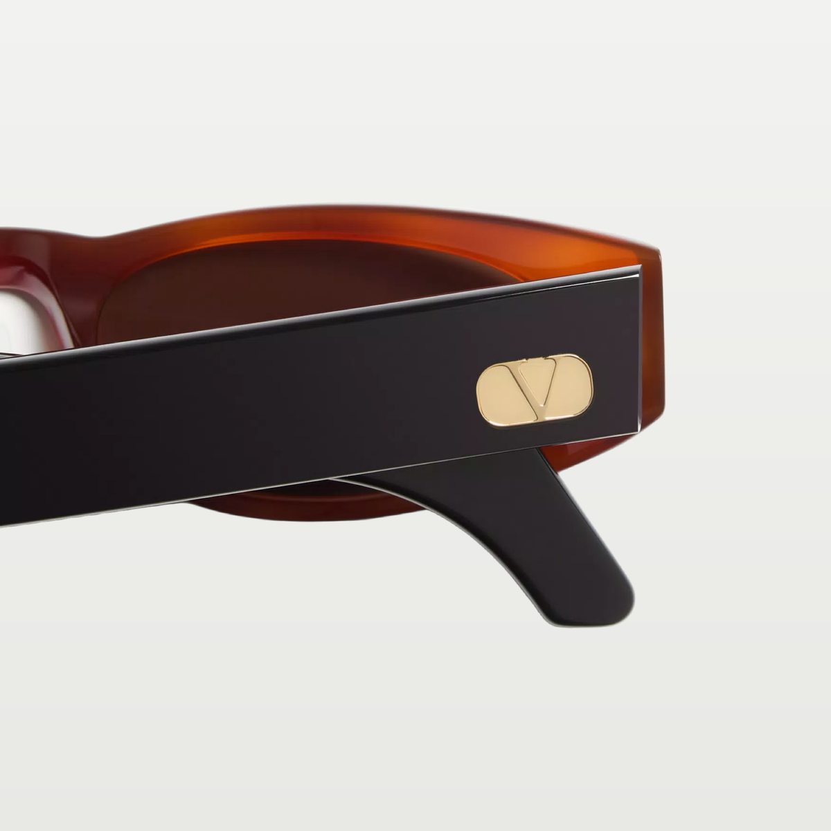 Valentino Geometric Acetate Eyewear — HAVANA/BROWN