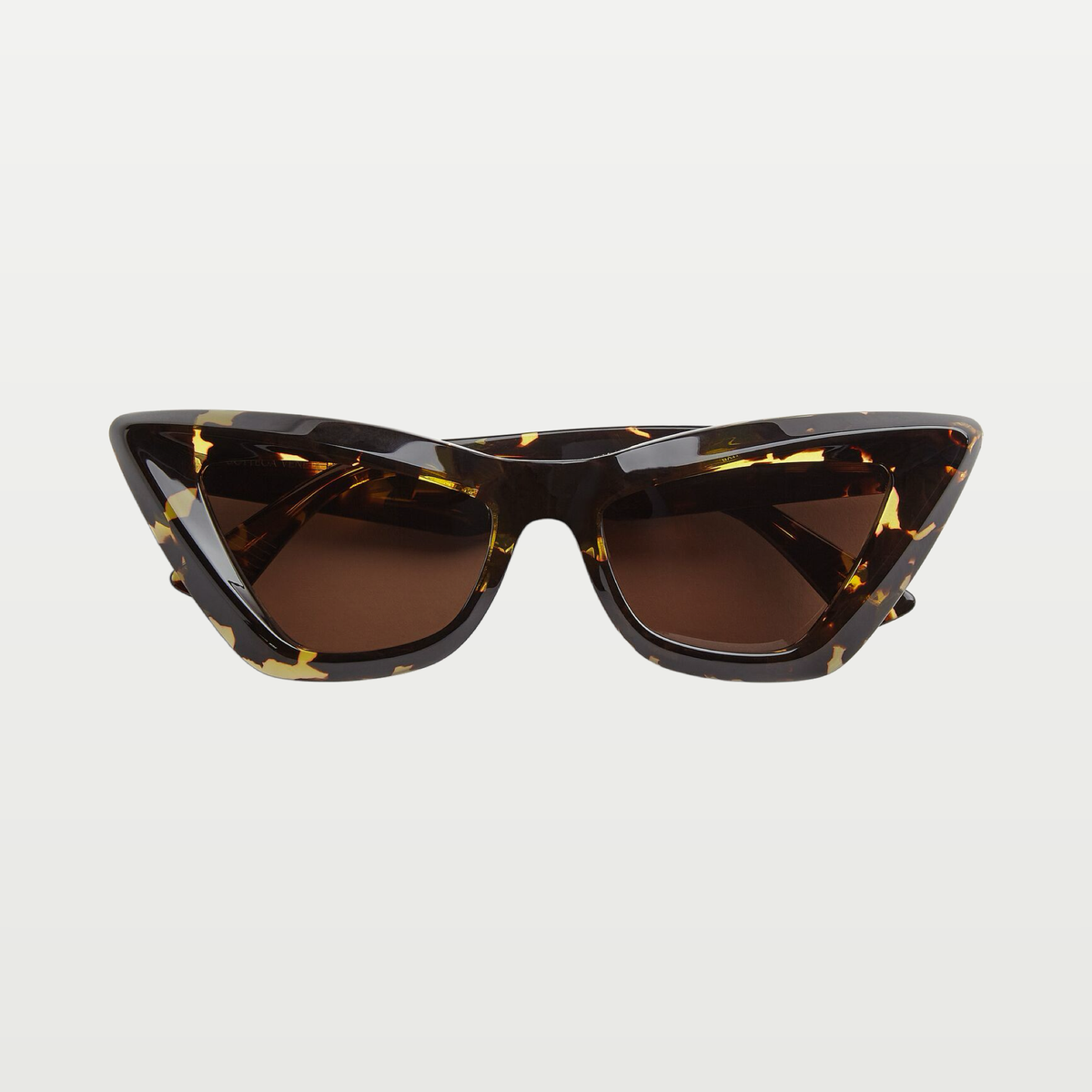 Bottega Veneta Women's Angle Acetate Pointed Cat Eye Sunglasses in Havana / Brown