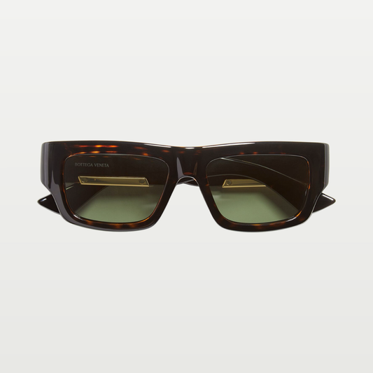 Bottega Veneta Dash Squared Sunglasses in Havana/green