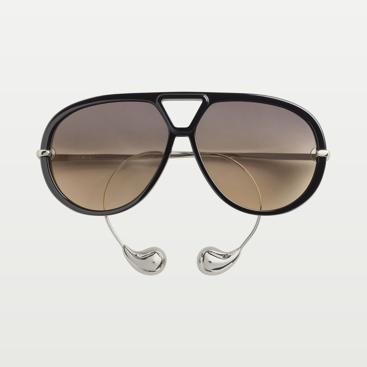 Bottega Veneta Drop Aviator Sunglasses in Black/brown