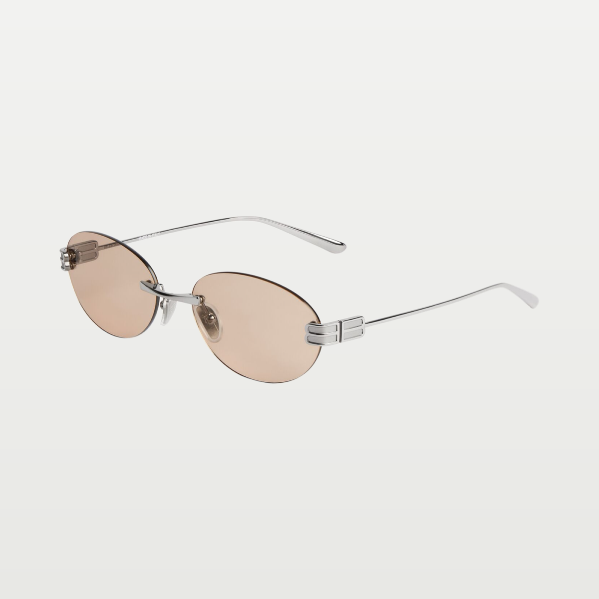 Balenciaga Gossip Oval Af Sunglasses in Dark Ruthenium/brown — Dark Ruthenium/Brown