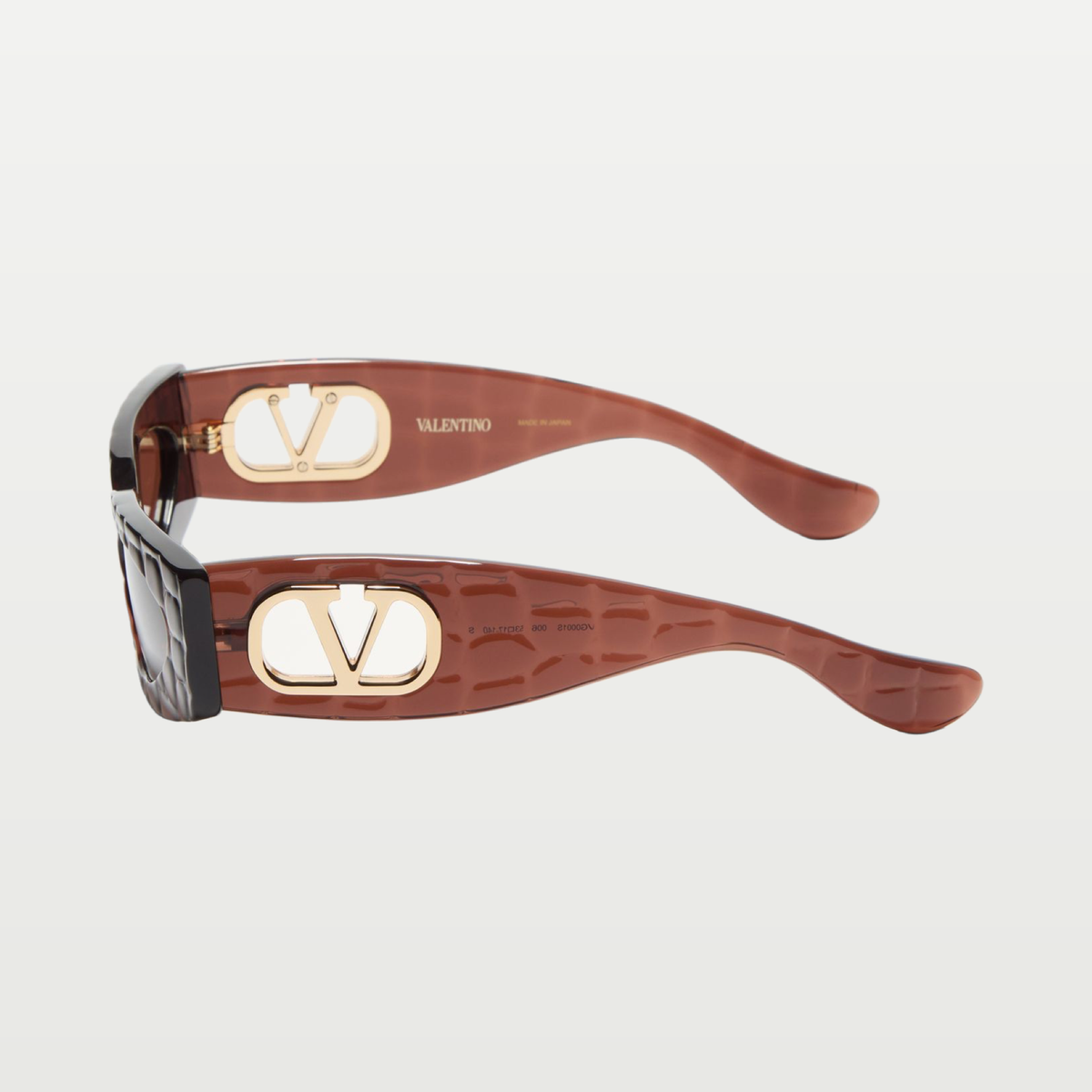Valentino Rectangular Acetate Eyewear — BROWN