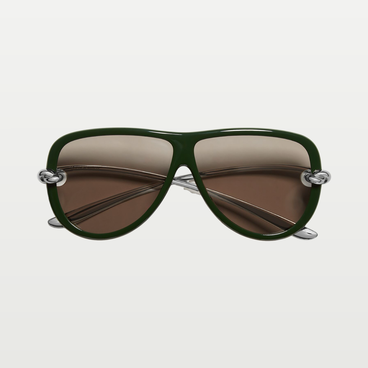 Bottega Veneta Knot Aviator Sunglasses in Green/brown