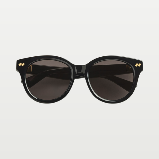 Bottega Veneta Women's Dizzy Round Sunglasses in Black/grey