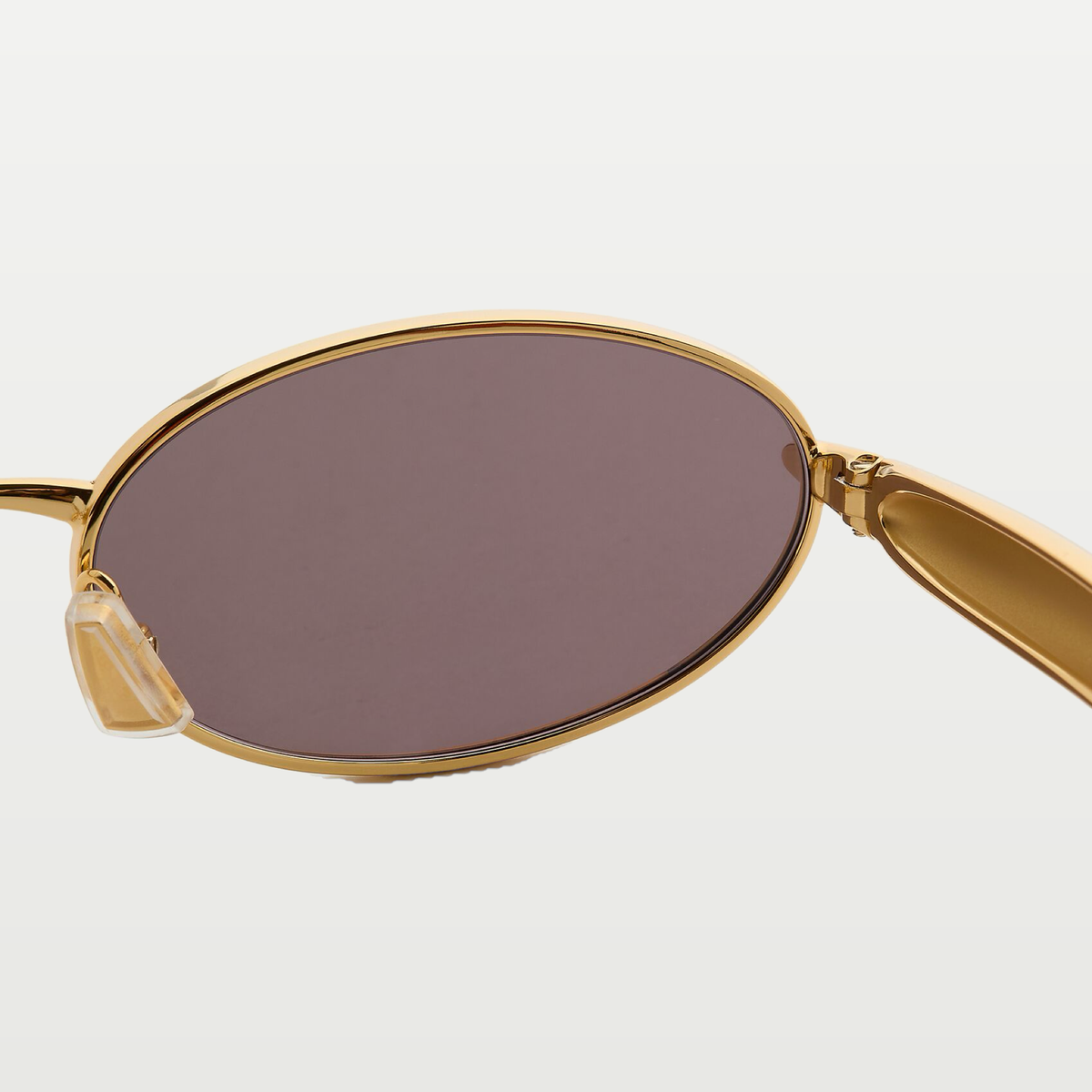 Bottega Veneta Sardine Oval Sunglasses in Gold/grey