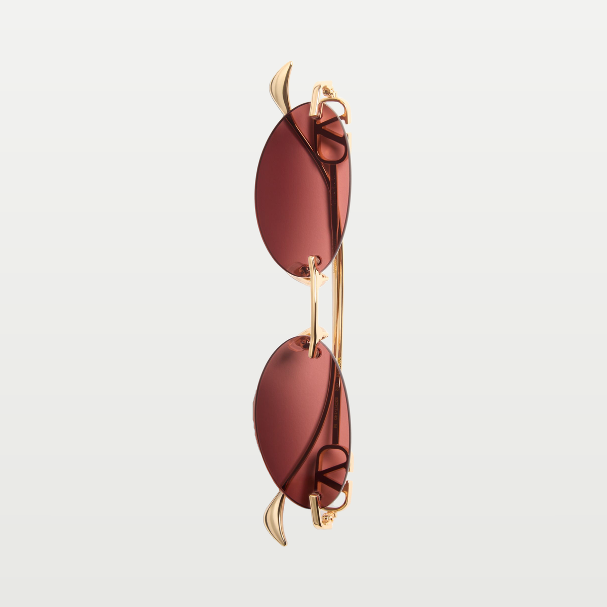 Valentino Geometric Metal Eyewear — GOLD/BROWN