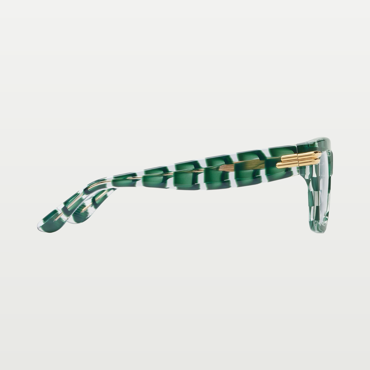 Bottega Veneta Mitre Square Eyeglasses in Green/transparent