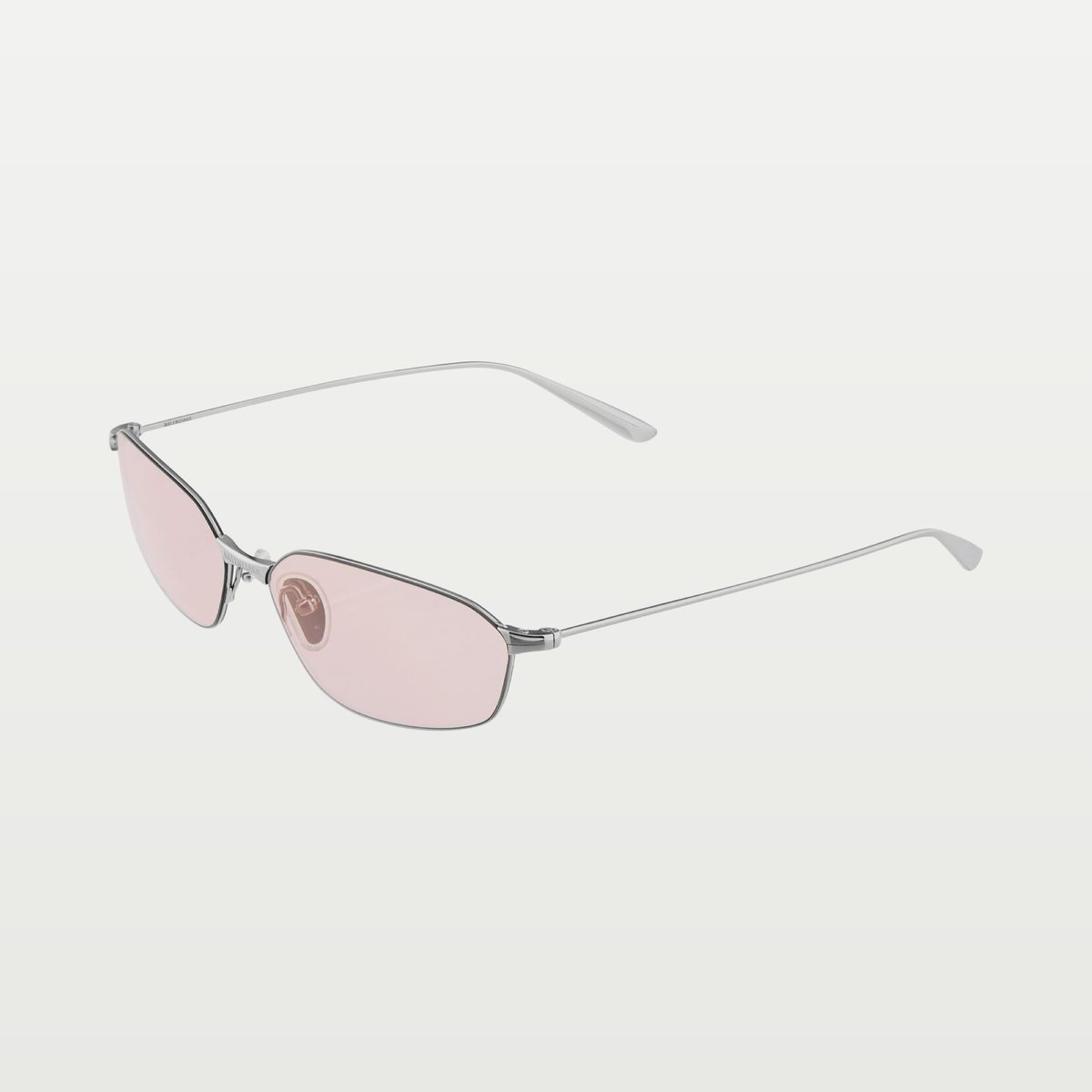 Balenciaga Invisible 2.0 Oval Sunglasses in Light Silver