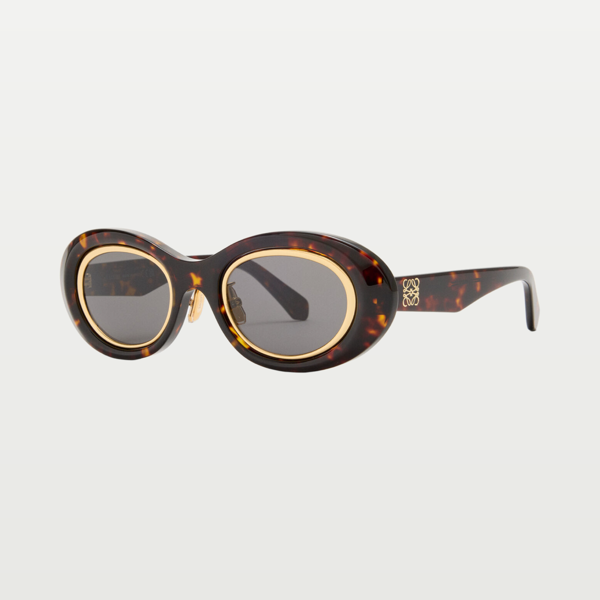 LOEWE Mini Anagram Oval sunglasses in Havana
