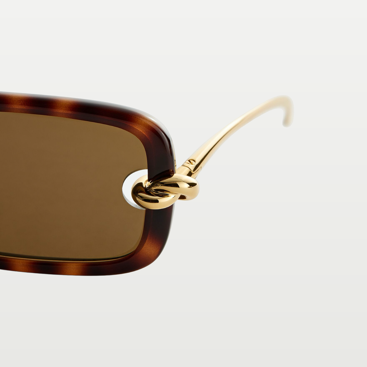 Bottega Veneta Knot Rectangular Sunglasses in Havana/brown