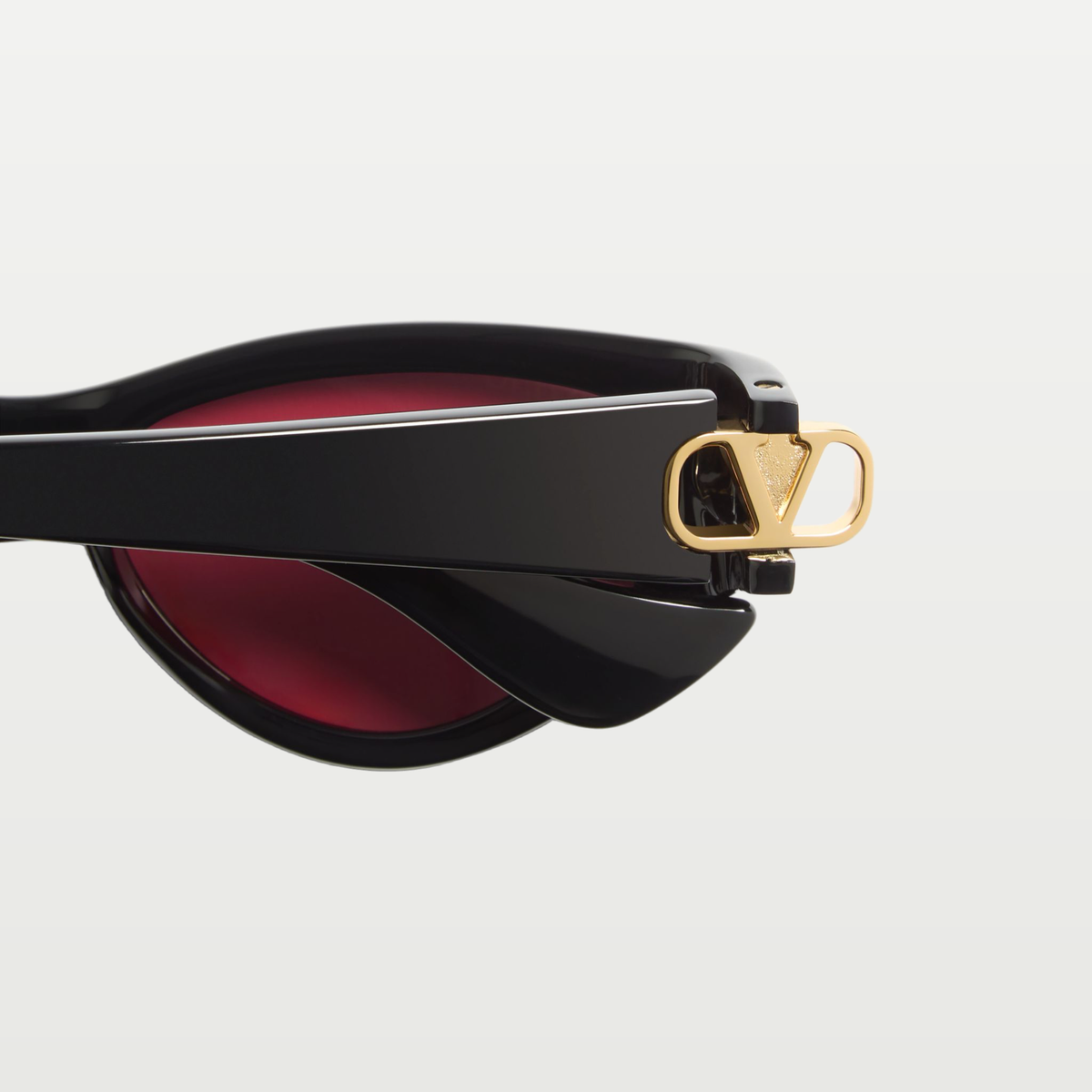 Valentino Cat-Eye Acetate Eyewear — BLACK/RED