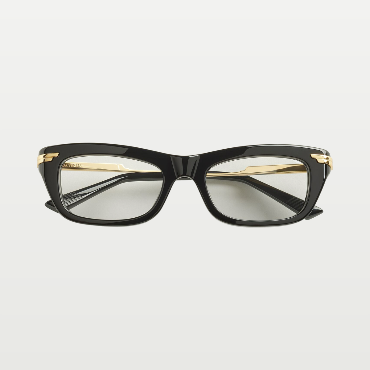 Bottega Veneta Women's Classic Rectangular Eyeglasses in Black/transparent