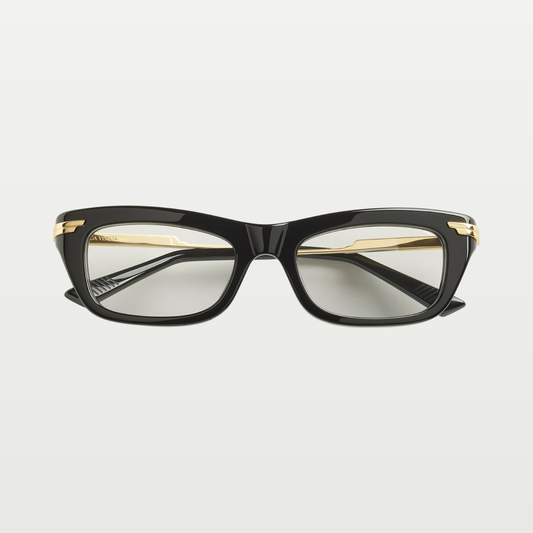 Bottega Veneta Women's Classic Rectangular Eyeglasses in Black/transparent