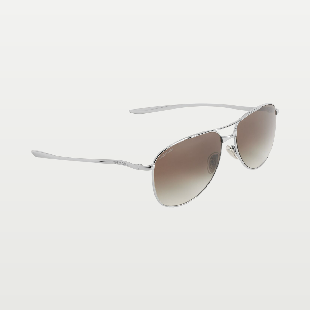 Balenciaga Men's Monday Pilot Sunglasses in Light Ruthenium